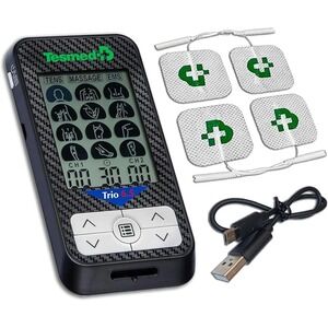 Trio 6.5: Usb-Rechargeable TENS Unit for Pain Relief & EMS Muscle Stimulator, 36